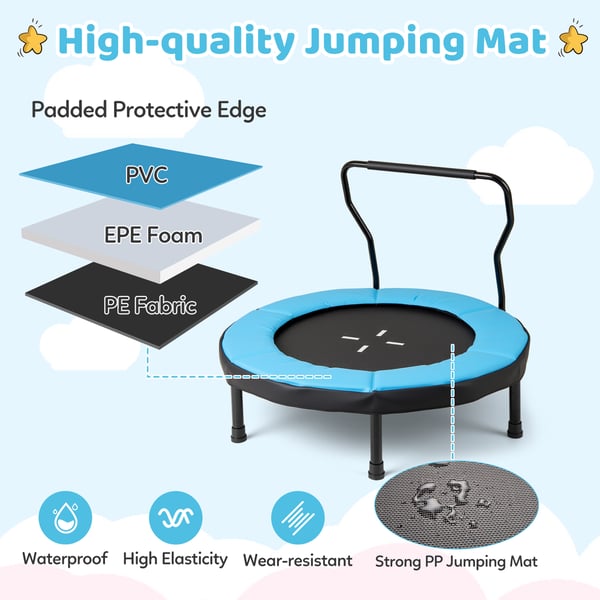 Børnefitness trampolcm, 102x77 cm, blå , Star
