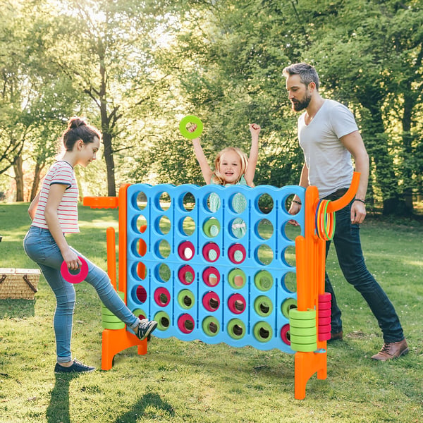 Kæmpe Spil Sæt, 2,5ft 4-i-Række, 33x13x30 in, Grøn/Blå , Star
