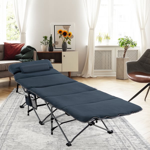 Sammenklappelig rejse-camping-seng, 185x65x41-53 cm, Blå/Grå , Star