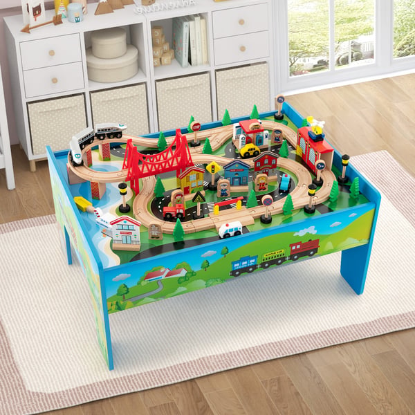 Trætogbane og Bord, 83×60×41 cmtommer, Multifarvet , Star
