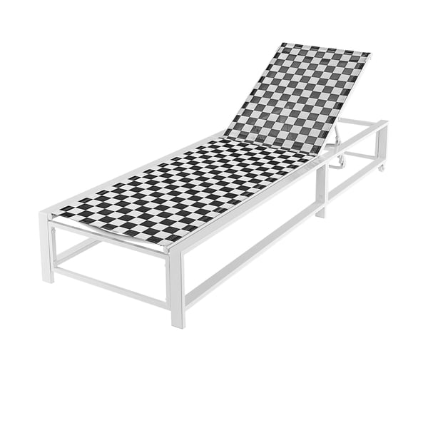 Udendørs liggestol, 79x27x12 cm, sort og hvid , Star