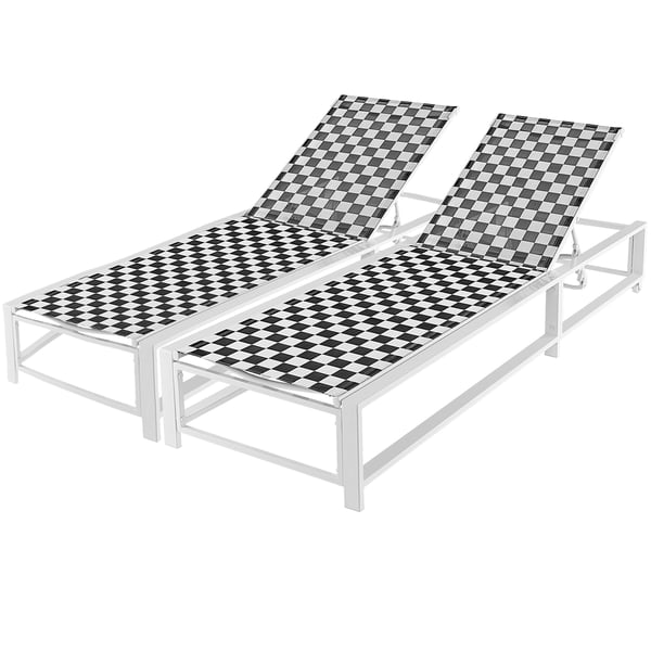 Udendørs liggestol, 79x27x12 cm, sort og hvid , Star
