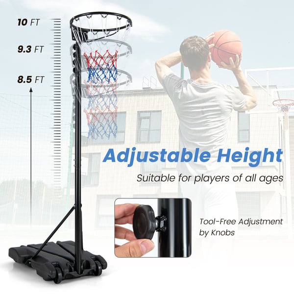 Basketballkurvstander, 76×56×22 cm-305 cm, Sort , Star