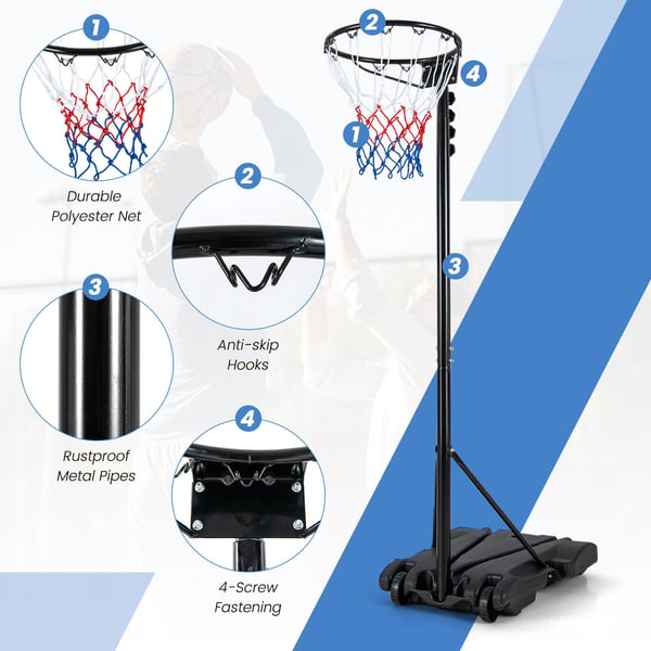 Basketballkurvstander, 76×56×22 cm-305 cm, Sort , Star