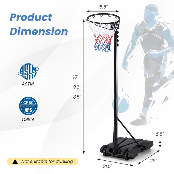 Basketballkurvstander, 76×56×22 cm-305 cm, Sort , Star
