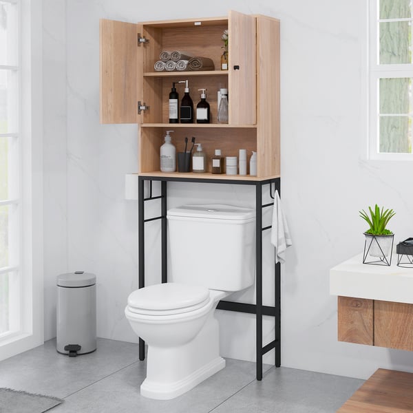 Toiletopbevaringsskab, 23×64×159 cm, Natur , Star