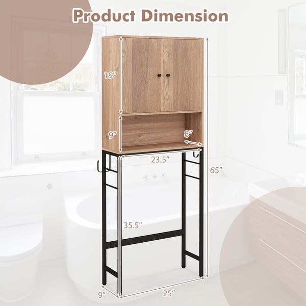 Toiletopbevaringsskab, 23×64×159 cm, Natur , Star
