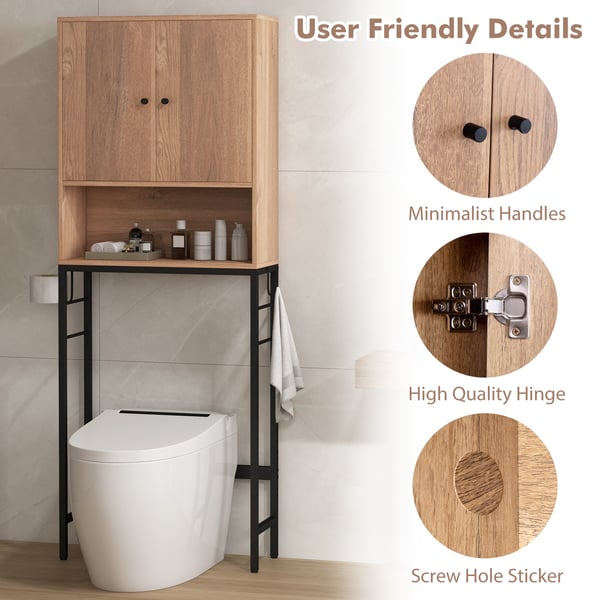 Toiletopbevaringsskab, 23×64×159 cm, Natur , Star