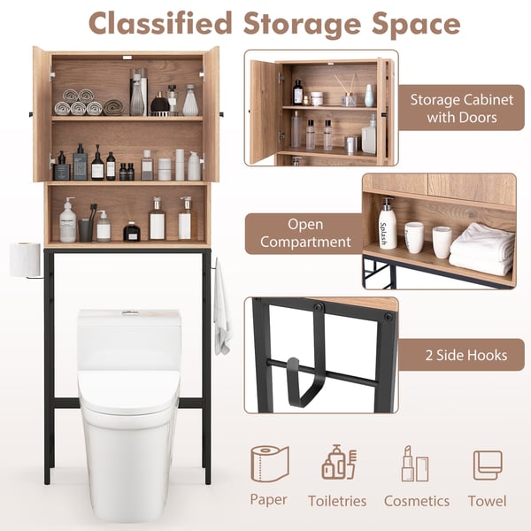 Toiletopbevaringsskab, 23×64×159 cm, Natur , Star