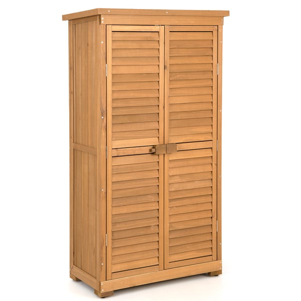 Haveopbevaringsskab til haveredskaber, 88×42×160 cm, Natur , Star