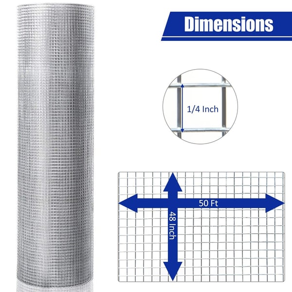 Hardware klud, 50'x48", Sølv - materiale: 23 gauge galvaniseret stål , Star