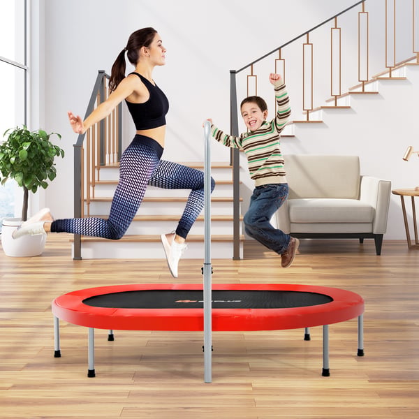Trampolin, Foldbar Mini Fitness Rebounder til Børn, Rød, 2 Personer , Star