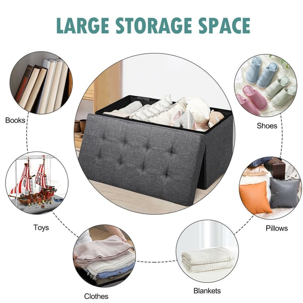 Foldbar opbevaring, 80×41×41 cm, Mørkegrå , Star