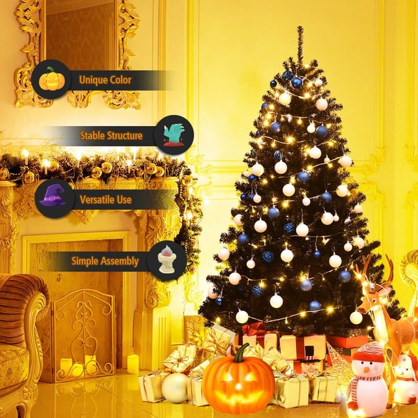 Kunstig Halloween juletræ, 130x225 cm, Sort , Star