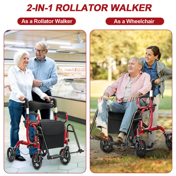 Rollator, 41x25x34-39cm, Röd , Star