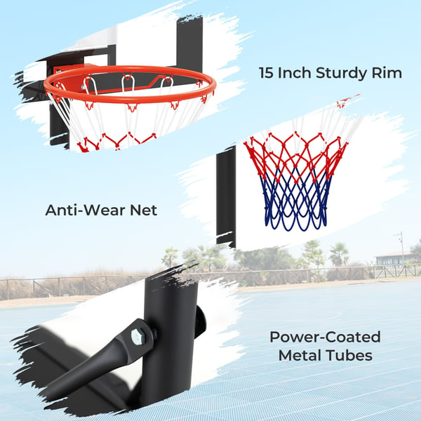 Basketball kurv, 73x49 cm, Sort , Star