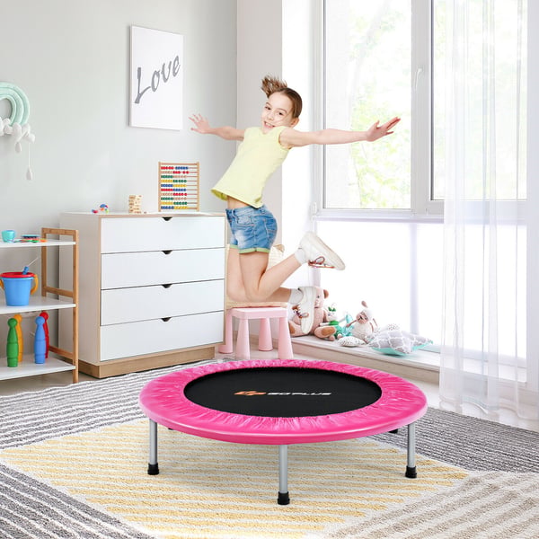 Lille sammenklappelig trampolin, 38"x7.5", pink , Star