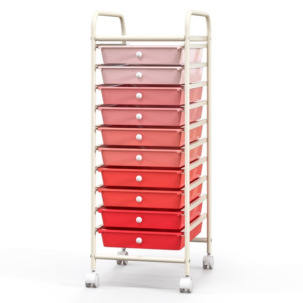 Rullende opbevaringsvogn, 33×38×86 cm, Pink , Star