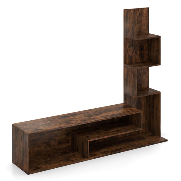 Medie konsolbord, 145x30x121 cm, Rustikt Brun/Hvid , Star