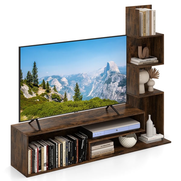 Medie konsolbord, 145x30x121 cm, Rustikt Brun/Hvid , Star