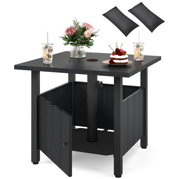 Udendørs Sidebord, 4,8 cm Paraplyhul, Sort , Star