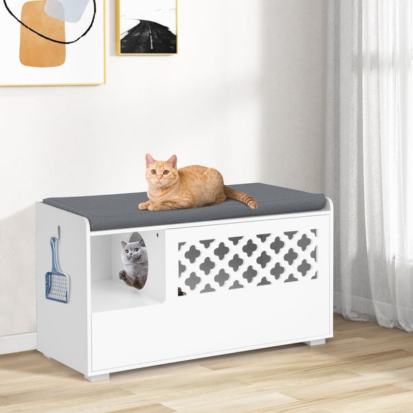 Kattlåda Förvaring, 90×48×52 cm, Vit , Star