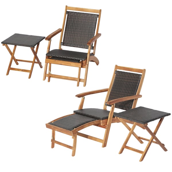 Terrasse Rattan Foldbar Loungestol, 46×46×46 cm, Brun , Star