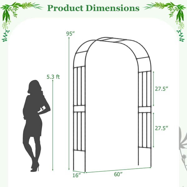 Havebue espalier, 153x40x240 cm, Sort , Star