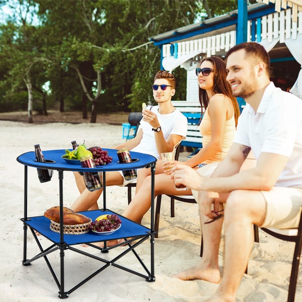 Transportabel picnicbord, 28,5"x23,5", Blå , Star