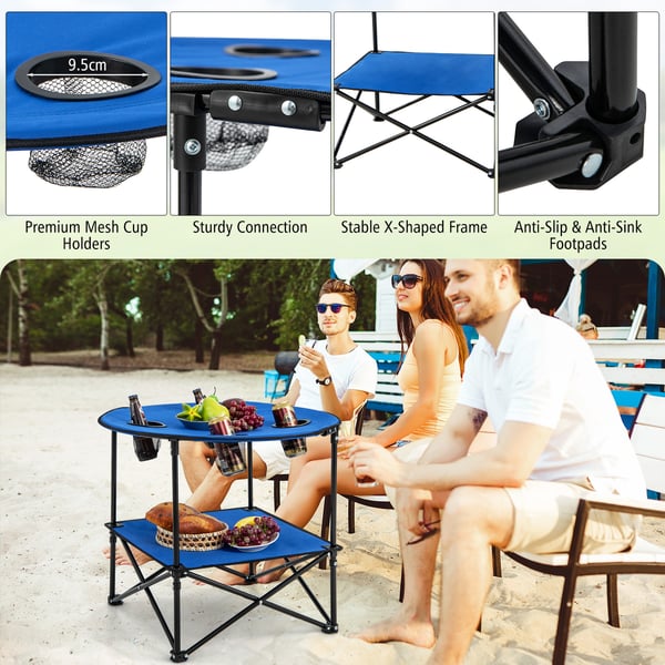 Transportabel picnicbord, 28,5"x23,5", Blå , Star