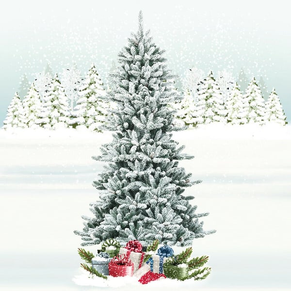 Kunstig juletræ, 213 cm, Grøn Hvid , Star