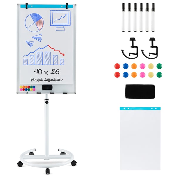 Whiteboard, 100x65 cm, Sort og hvid , Star