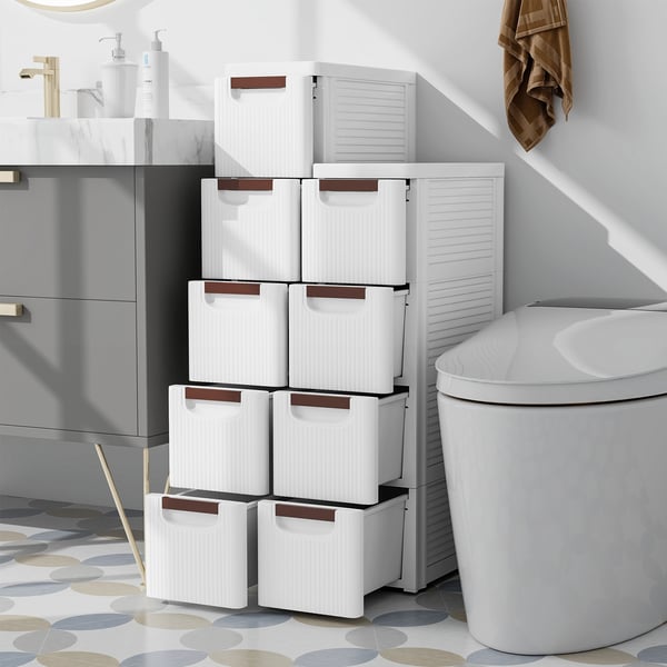 Rullende organisatorenhed, 42×19×109 cm, Hvid , Star