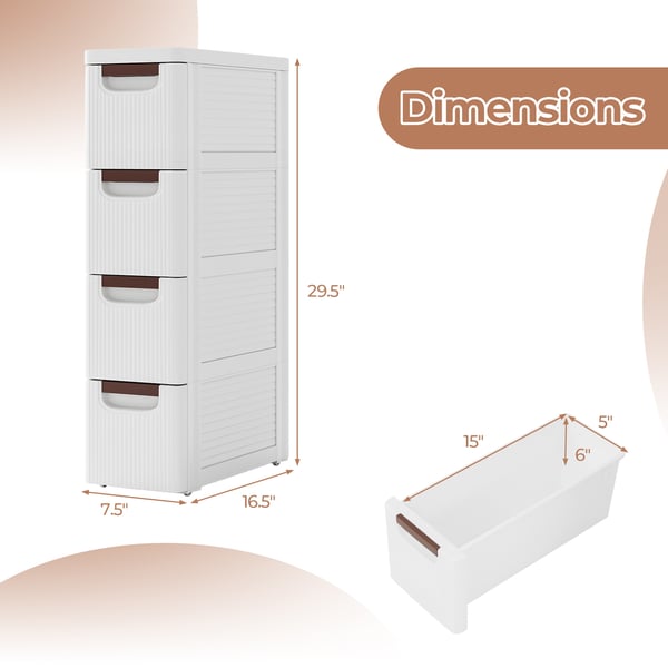 Rullende organisatorenhed, 42×19×109 cm, Hvid , Star