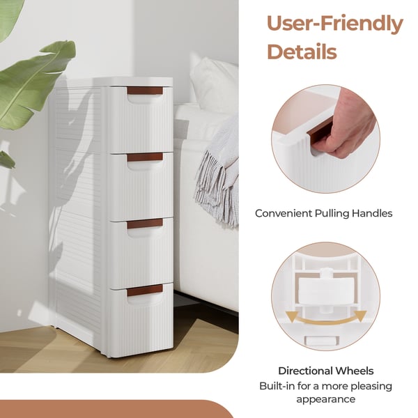 Rullende organisatorenhed, 42×19×109 cm, Hvid , Star