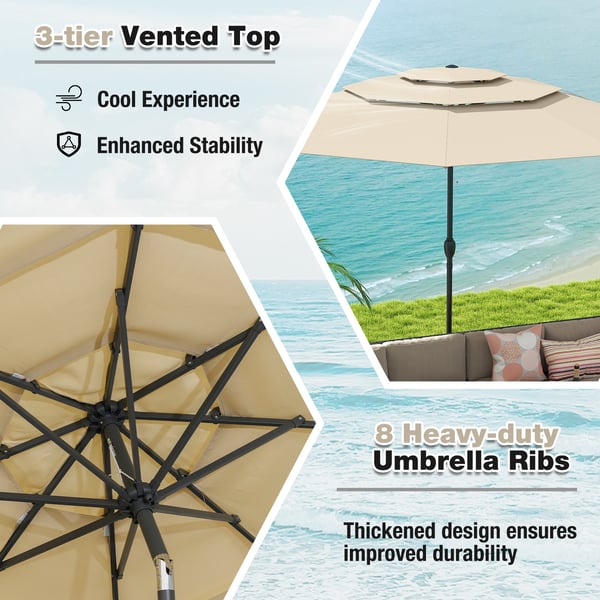 Haveparasol, 300x300x245 cm, Marineblå , Star