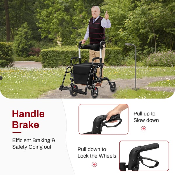 Rollator Walker, 104x64x86-99 cm, Rød , Star