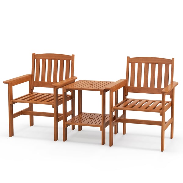 Terrasse Bistrobord og Stole Sæt, 62×60×88 cm, 46×53×58 cm, Natur , Star