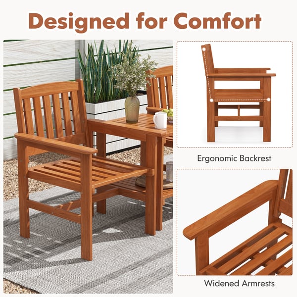 Terrasse Bistrobord og Stole Sæt, 62×60×88 cm, 46×53×58 cm, Natur , Star