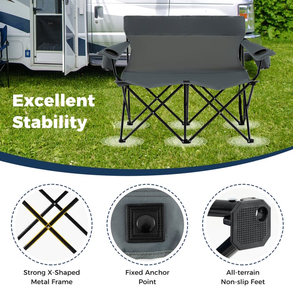 Campingstol, 135x66x96 cm, Grå , Star
