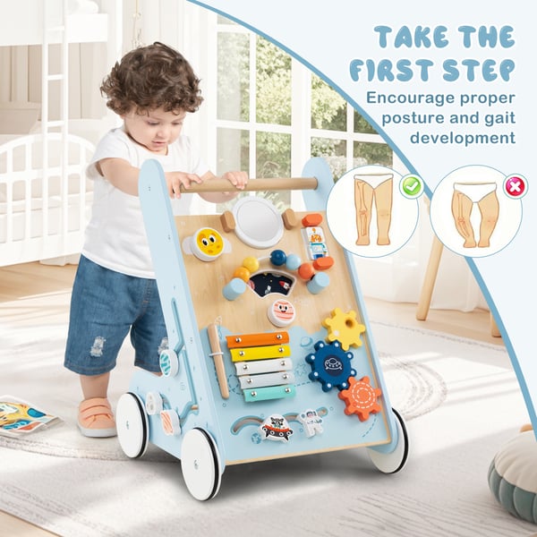 Babywalker, blå - Material: trä , Star
