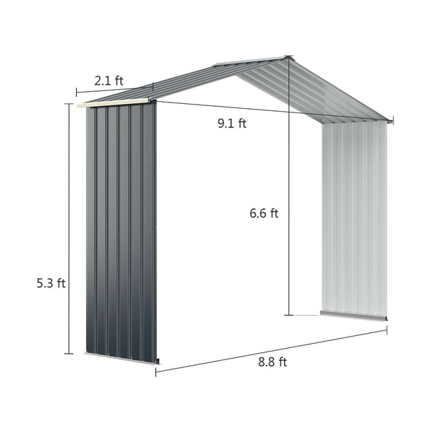 Udendørs opbevaringsskur, 213x127x195 cm / 277x191x202 cm / 340x255x210 cm, Grå , Star