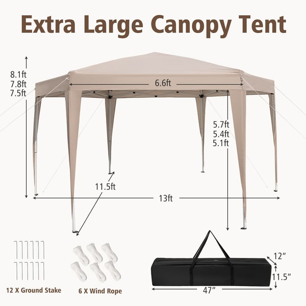 Teltpavillon, 400x348 cm, Khaki , Star
