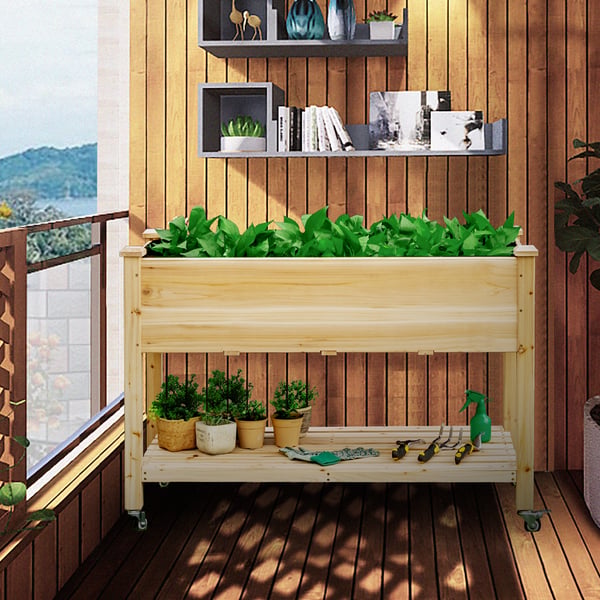 Forhøjet plantekasse, 121×60×84 cm, Natur , Star