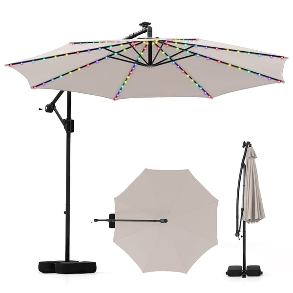 Solcelle Offset Hængeparasol, 25×22 cm, Beige , Star Solcelle Offset Hængeparasol, 25×22 cm, Beige , Star