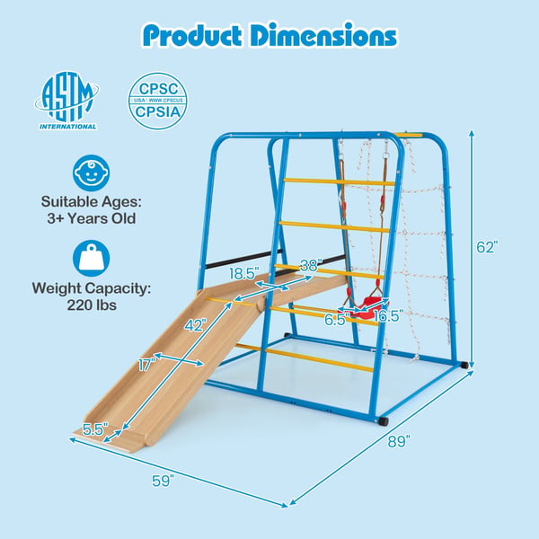 Indendørs Jungle Gym, 225x150x158 cm, Multifarvet , Star