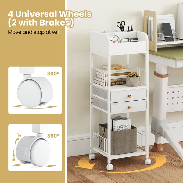 Hudplejeorganizer Vogn, 30x30x90 cm, Hvid , Star
