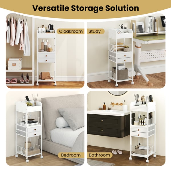 Hudplejeorganizer Vogn, 30x30x90 cm, Hvid , Star