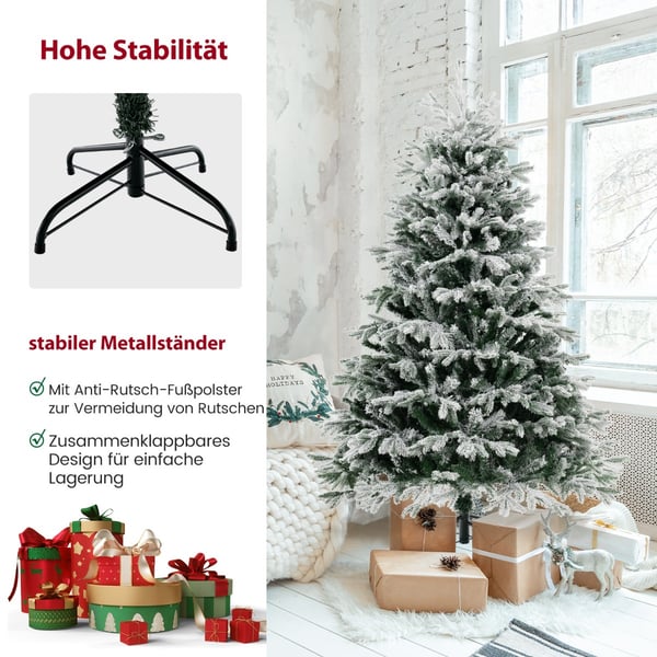 Kunstig juletræ, 180x120 cm, Grøn & Hvid , Star