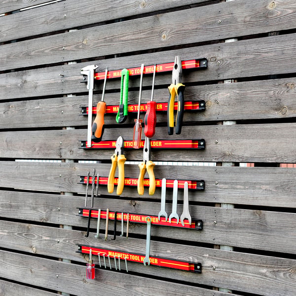 Magnetiske strips til værktøj, 46x1.5x2.5 cm, rød og sort , Star